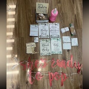 Baby Shower Girl Pink Party Supplies Bundle